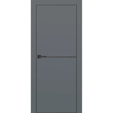 Межкомнатная дверь экошпон PX-19 графит с чёрной AL кромкой