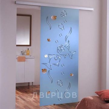 Стеклянная раздвижная дверь Елена