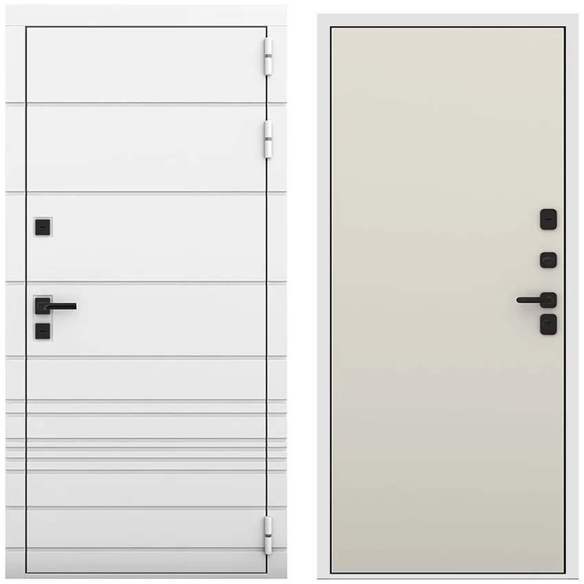 Входная дверь Бионика белый матовый панель гладкая