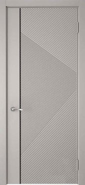 Межкомнатная дверь экошпон Графика 8 эмалекс серый глухая