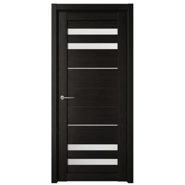 Межкомнатная дверь Пекин эко-шпон тёмный кипарис со стеклом