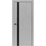 Межкомнатная дверь Tamburat Light Geometry 4304 лофт светлый кромка ABS чёрная стекло чёрное