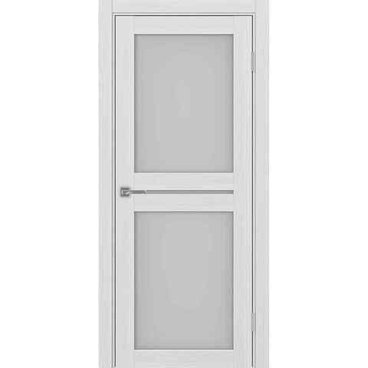 Межкомнатная дверь экошпон Турин 520.222 ясень серебристый остеклённая