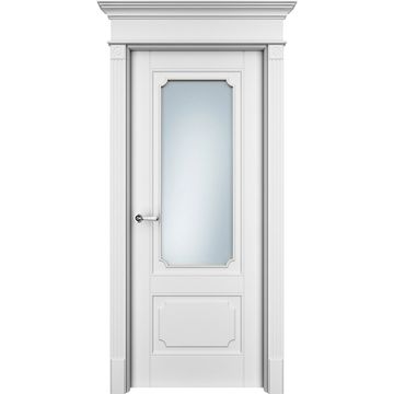 Межкомнатная дверь эмаль Ofram Риан-2 белая остеклённая