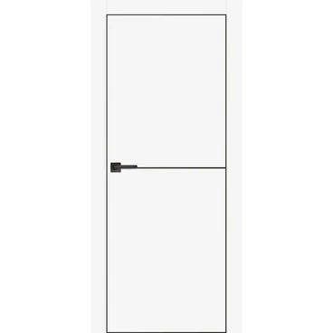 Межкомнатная дверь экошпон PX-19 белая с чёрной AL кромкой