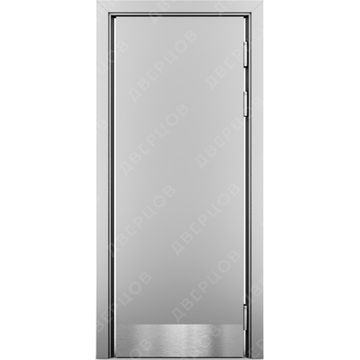 Маятниковая влагостойкая дверь Kapelli серый RAL 7035 с отбойной пластиной