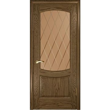 Межкомнатная дверь шпон Luxor Лаура 2 светлый морёный дуб остеклённая