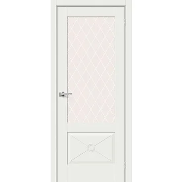 Межкомнатная дверь эмалит Прима-13.2.0.0 white matt остеклённая