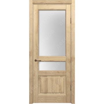 Межкомнатная дверь массив дуба без сучка Дверцов Болонья ПО-2 остеклённая