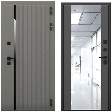 Входная дверь Пиано S антрацит силк панель зеркало Maxi