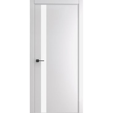 Межкомнатная дверь Porta-51 4AF белая Shellac White Al кромка в цвет со стеклом