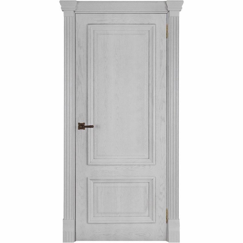 Фото межкомнатной двери шпон Корсика дуб перла глухая
