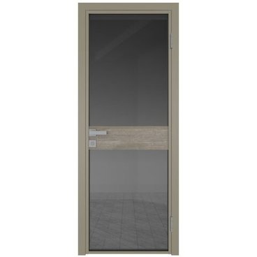 Межкомнатная алюминиевая дверь 6AG никель матовый остеклённая