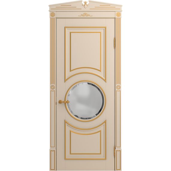 Межкомнатная дверь массив бука Viporte Лацио Амбиенте ваниль патина золото остекление 4