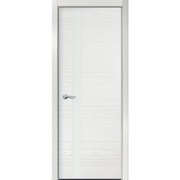 Межкомнатная дверь шпонированная Milyana ID H бьянко стекло белое