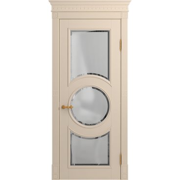 Межкомнатная дверь массив бука Viporte Лацио Амбиенте ваниль остекление 3