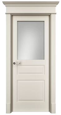 Межкомнатная дверь эмаль Ofram Нафта 3 RAL 9001 остеклённая