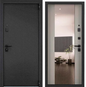 Входная дверь Super Omega PRO MP колоре неро ПВХ крема OP-MM