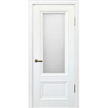 Межкомнатная дверь экошпон Алтай 802 снежная королева остеклённая