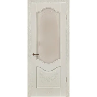 Межкомнатная дверь шпон Прованс 2 ваниль со стеклом