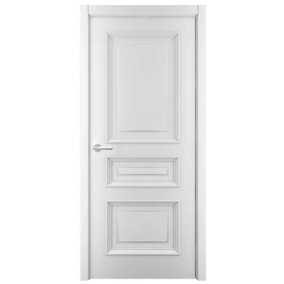 Фото межкомнатной двери эмаль Багет 3 белая глухая
