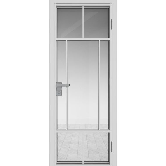 Межкомнатная алюминиевая дверь 10AG белая матовая RAL 9003 остеклённая