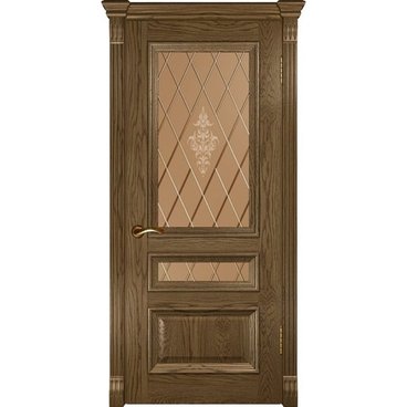 Межкомнатная дверь шпон Luxor Фараон 2 светлый морёный дуб остеклённая