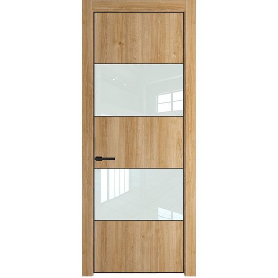 Межкомнатная дверь 22NA дуб карамель остеклённая