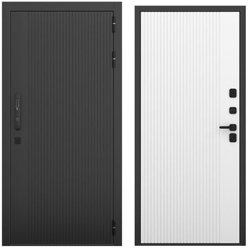 Входная дверь Смарт чёрный силк панель шторм
