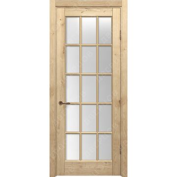 Межкомнатная дверь массив дуба c сучком Дверцов Кастро ПО-15 остеклённая