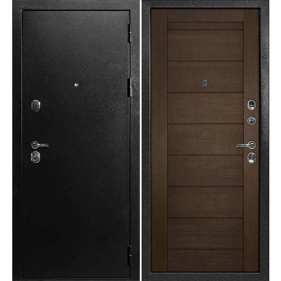 Входная дверь С-1 титан чёрный панель сборная венге