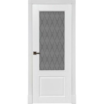 Межкомнатная дверь эмаль Классик 4 белая остеклённая