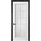Фото белой двери Классика 5 остеклённой с чёрным наличником