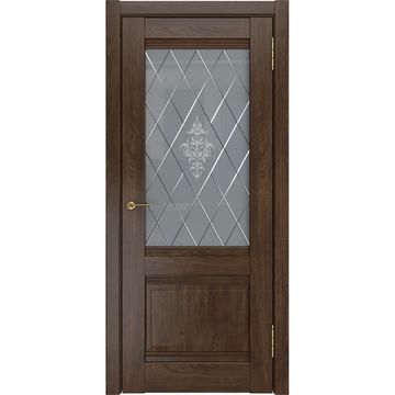 Межкомнатная дверь экошпон Legend ЛУ-52 дуб корица остеклённая
