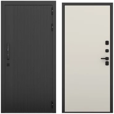 Входная дверь Смарт чёрный силк панель гладкая
