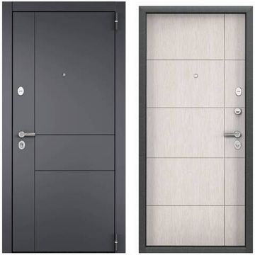 Входная дверь Delta PRO PP D-33 темно-серый букле графит D6-23 ПВХ лиственница белая