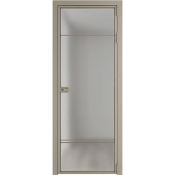 Алюминиевая межкомнатная дверь 4AХ никель матовый остеклённая