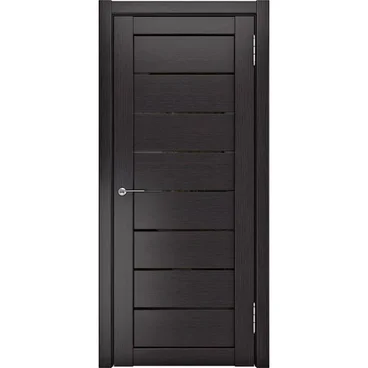 Межкомнатная дверь экошпон Legend ЛУ-7 венге стекло чёрный триплекс