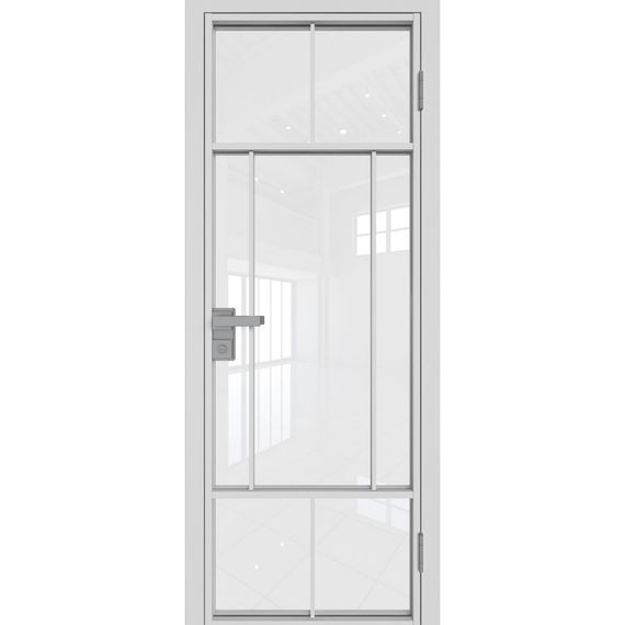 Межкомнатная алюминиевая дверь 10AG белая матовая RAL 9003 остеклённая