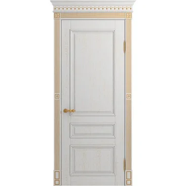 Межкомнатная дверь массив ясеня Рим аворио патина золото глухая