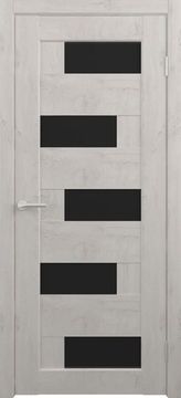Межкомнатная дверь CPL Гавана дуб снежный стекло чёрное