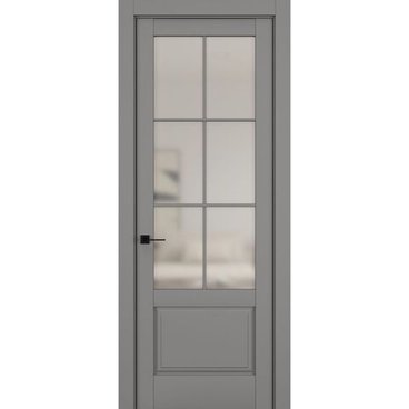 Межкомнатная дверь керамик NC 12 серый остеклённая