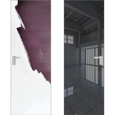 Скрытая дверь 0M снаружи под покраску внутри зеркало Grey кромка AL