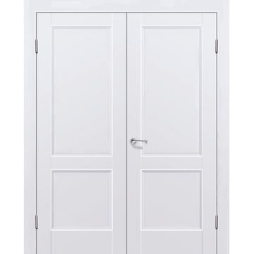 Двустворчатая распашная дверь Кобальт 25 магнолия глухая