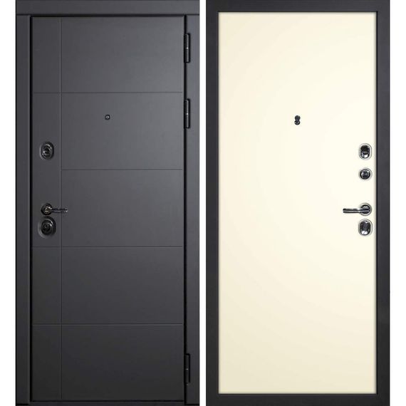 Входная дверь Э1 серый софт панель гладкая магнолия