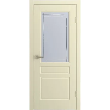 Межкомнатная дверь Бриз жемчуг эмаль со стеклом