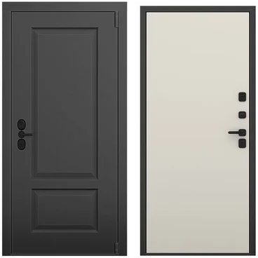 Входная дверь Шэбби чёрный силк панель гладкая