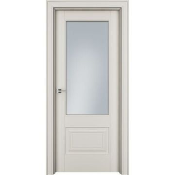 Межкомнатная дверь эмаль Ofram Дельта 2 RAL 9001 остеклённая