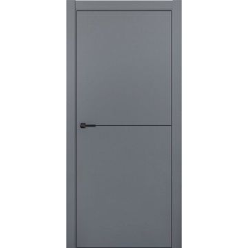 Межкомнатная дверь ПЭТ Silk-1 графит кромка ABS чёрная молдинг