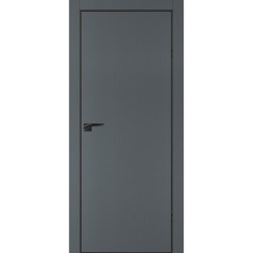 Межкомнатная дверь ПЭТ P-1 графит матовый кромка ABS черная